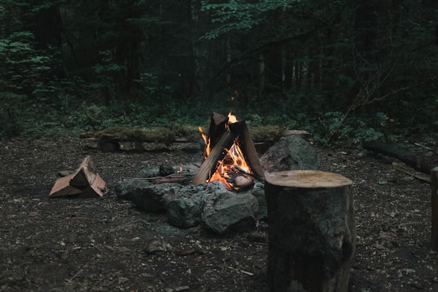 Camping gear laid out